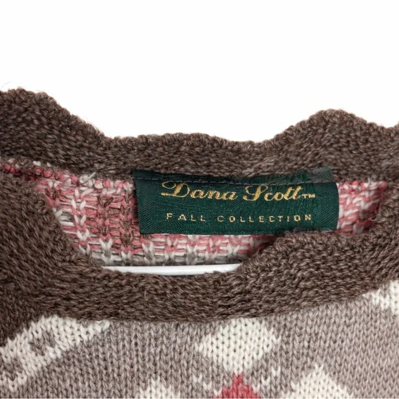 Cottagecore Coquette Floral Fair Isle Vintage Knit Sweater Romantic - Picture 3 of 10